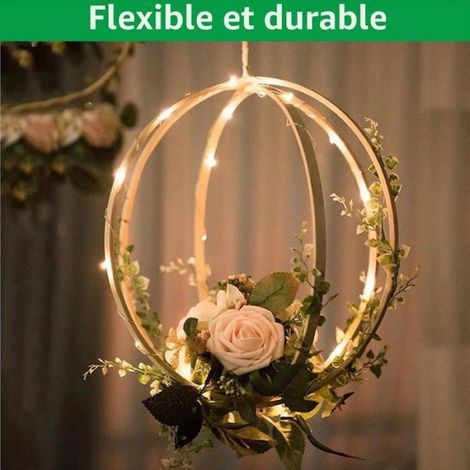 Cercle En Bois - Bambou Naturel 20 Cm - Pour Attrape-reves Et Couronnes - Lot De 12 (1/5)
