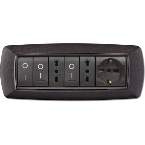 PLACCA LIFE LIVING PLAST GRIGIO NOTTE VULCAN 7P- ELETTROCANALI- 1,0 pz