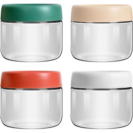 Bicchieri di granola allo yogurt da 4 tazze, bicchieri di avena da 300 ml con coperchio sigillabile, bicchieri per avena/insalata/yogurt/marmellata, barattoli di vetro resistenti per avena – 4 colori (1/5)