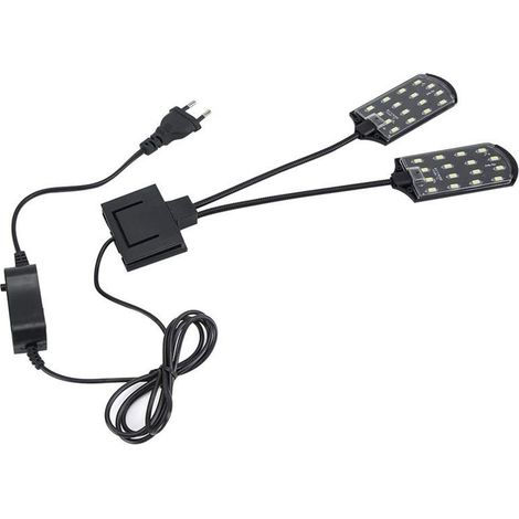Lumière à double tête, éclairage d'aquarium étanche à LED 220 V 15 W, applique murale d'aquarium à double tête ultra-mince, adaptée aux aquariums (1/5)