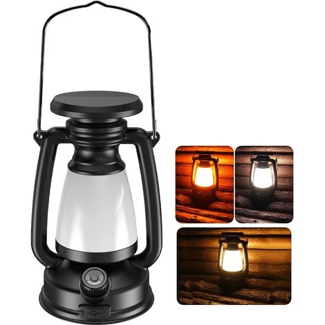 Lampe murale solaire rétro d'extérieur (batterie intégrée - chargement USB) avec détecteur de présence, lampe de camping étanche à incandescence, lanterne LED pour jardin, cour ou villa. (1/5)