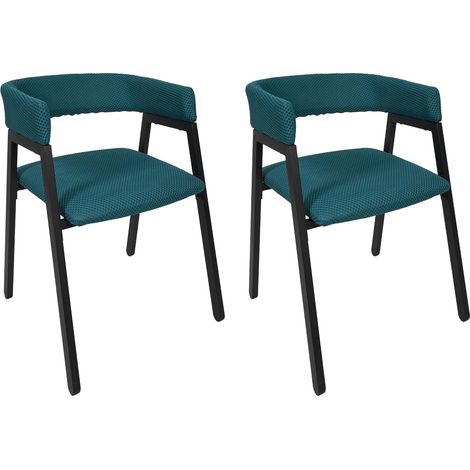 Lot de 2 Fauteuils Design Contemporain Confort Bleu (1/5)