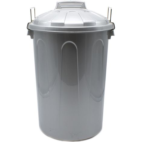 Cubo basura plastico comunidad con tapa 100 Litros Gris (1/4)