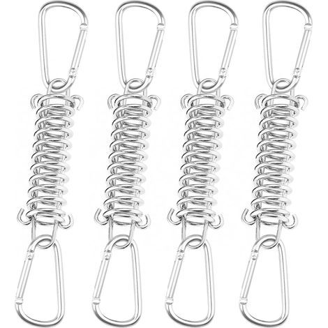 Lote de 4 muelles de tracción - Accesorios - Muelles de tracción con gancho para fijación de toldos de sombra - Muelle de 120 mm para toldos de camping, tiendas de campaña, etc. (1/4)