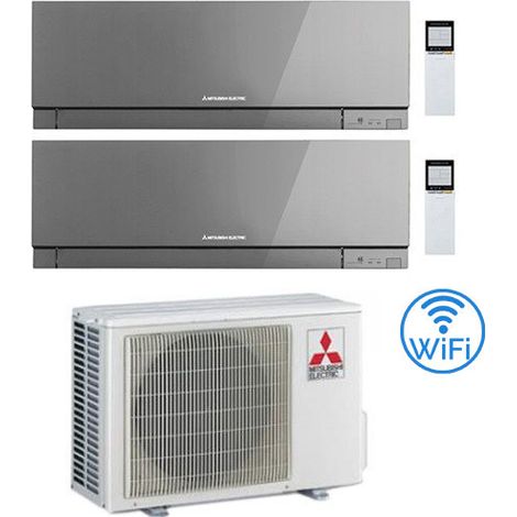 Climatizzatore Condizionatore Mitsubishi Kirigamine Zen Wifi Argento Dual Split Inverter 9000 + 9000 BTU con U.E. MXZ-2F42VF classe A+++/A++ NOVITÁ (1/5)