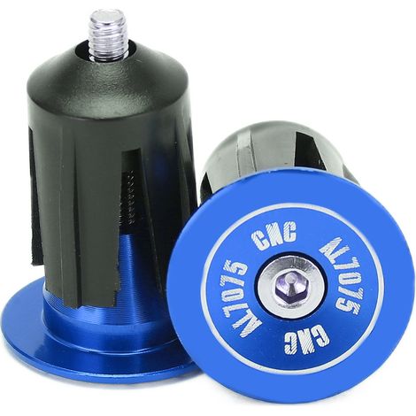 Set mit 2 austauschbaren Lenkerendkappen aus Aluminiumlegierung und Kunststoff, praktisches Fahrradzubehör, blau (1/5)