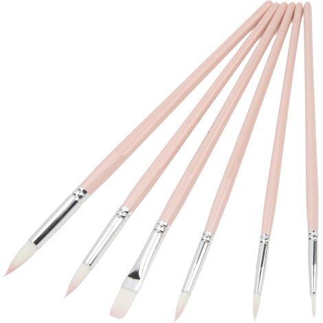 Ensemble de 6 pinceaux aquarelle - Multifonctionnels, faciles à nettoyer, polyvalents, de haute qualité et durables. Rose cerisier.