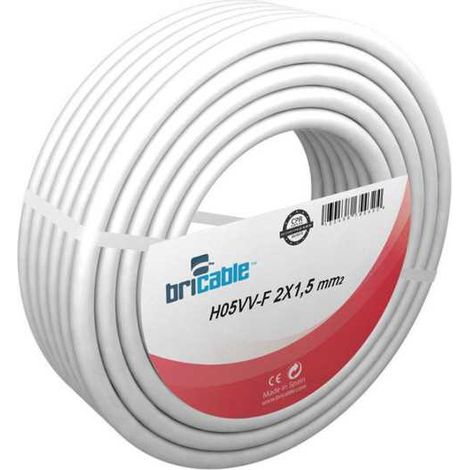 Cable Eléctrico 2x1,5mm2 Blanco 25 m BRICABLE