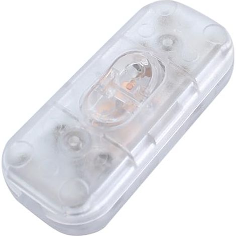 Un interrupteur à bascule bipolaire adapté aux luminaires connectés en série, applicable aux petits luminaires (transparents).
