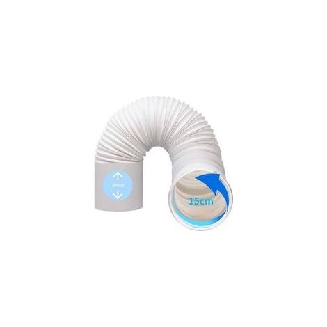 Tuyau d'évacuation flexible pour climatiseur mobile – Diamètre 13/15cm – Longueur 150/200cm – Polypropylène renforcé avec acier - 15cm200cm
