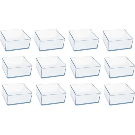 12 quadratische Möbelbeinschoner, Schutzkappen für Stühle, schalenförmige Anti-Rutsch-Pads, kompatibel mit 20x30 mm Beinen