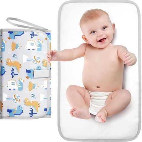 Matelas à langer pliable et portable pour bébé - Idéal pour les voyages et les promenades - Gris (1/5)