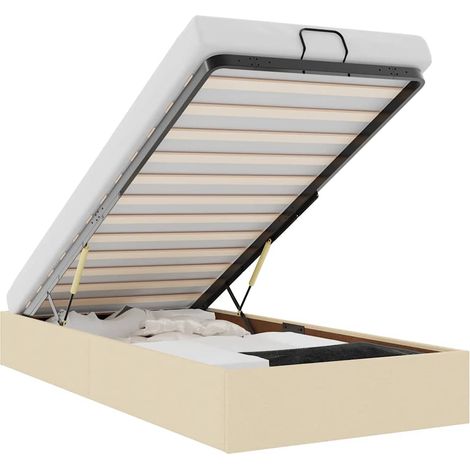 Estructura de cama otomana sin colchón tela crema 80x200cm vidaXL