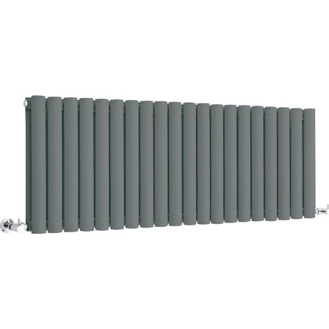 Hudson Reed Vitality – Radiateur Design Horizontal Compact – Anthracite – 40 x 118cm Double Rang
