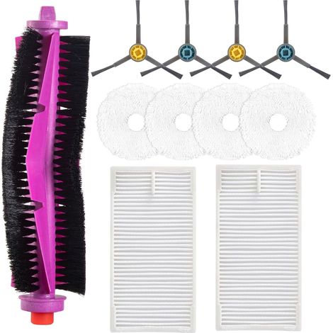 Midea V12 Roboterstaubsauger Zubehör Set, Hauptbürste 2 HEPA Filter 4 Wischtücher 4 Seitenbürsten (1/4)