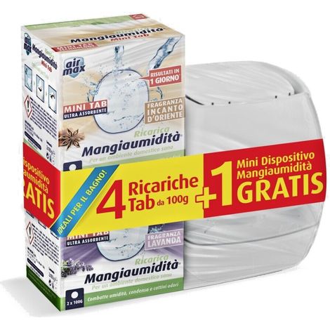 MINI-KIT con Dispositivo Assorbiumidità e 4x100 Tab AIR MAX - Fragranze Miste (1/4)