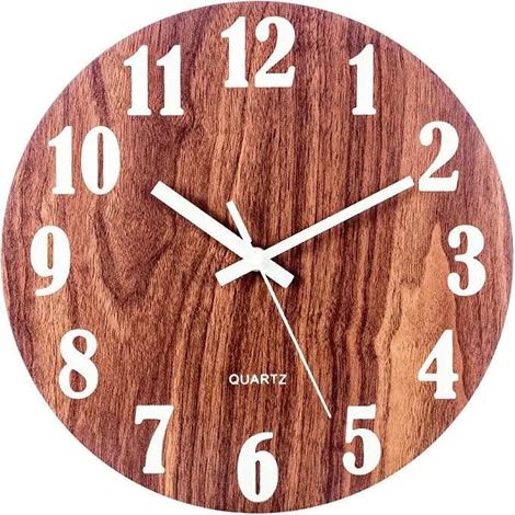 Horloge murale vintage silencieuse VIPITH, Sans bruit de tic-tac , Brille dans le noir , Diamètre : 30 cm - petite impression (1/4)