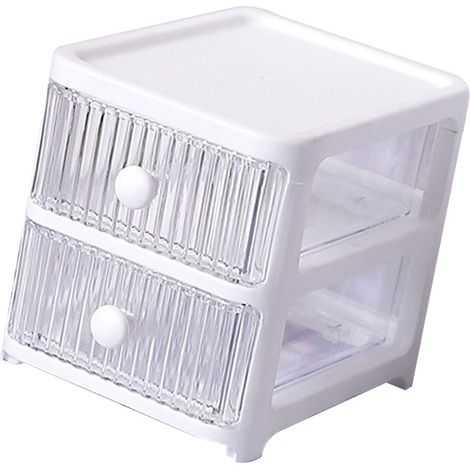 Tischorganizer/Aufbewahrungsbox mit mehreren Fächern, transparent, multifunktional, stapelbar, für Zuhause, Büro, Schlafzimmer, aus Kunststoff (1/5)