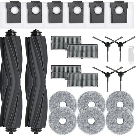 Kit accessoires pour Dreame L10s Ultra Gen 2/ L10s Pro Ultra Heat/ L40 Ultra AE/ X30 Ultra/Mova E30 Ultra, 2 Brosse Principale, 6 Sacs Poussire, 6 Serpillere, 4 Filtres, 4 Brosse Latrale (1/5)