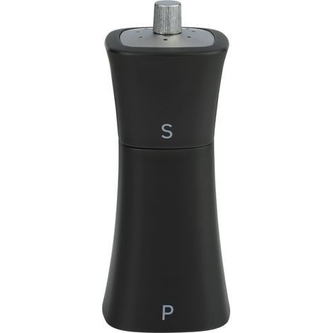 Salière et moulin à poivre 2 en 1, plastique, noir mat (1/5)
