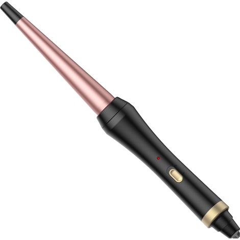 Conical Ceramic Curling Iron Hair Curler Conical Wand for Natural Curls, Diameter 13-25 mm, Maximum Temperature 220°C, Double Voltage 100-240V, Rose Gold (1/5)