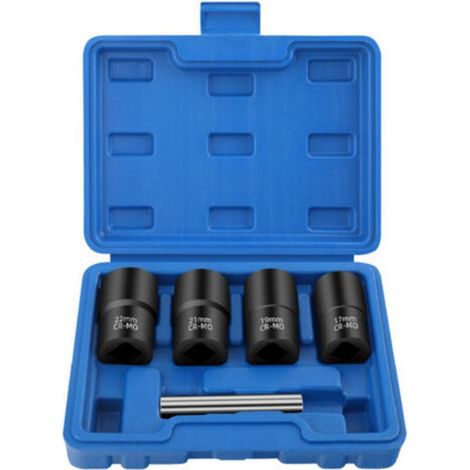 5Pcs 1/2'' Kit d'Extracteurs, Boulon de l'Extracteur du Goujon Endommagé Kit de Douilles pour Enlever les Écrous de Roue de Blocage, les Boulons Endommagés (1/5)