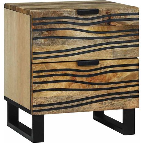 Cabinet de chevet-Table de nuit-Table de chevet Marron 40 x 33 x 46 cm Bois d'acacia massif 310826 (1/5)
