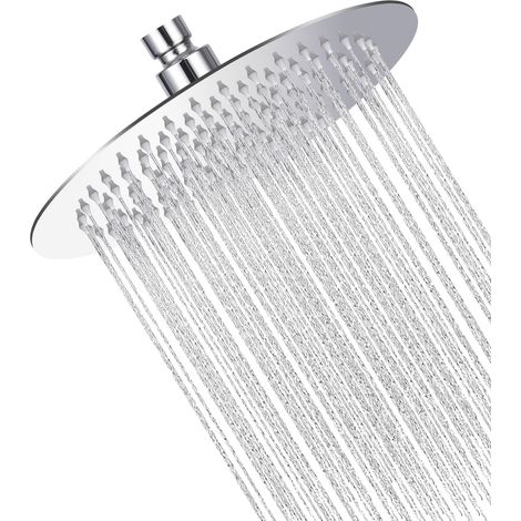 LaBlanc - Duschkopf, runder Duschkopf, Edelstahl-Duschkopf, wassersparender Duscheffekt-Duschkopf, 304 Edelstahl, 360° drehbar, einfach zu installieren und zu reinigen, 25 cm