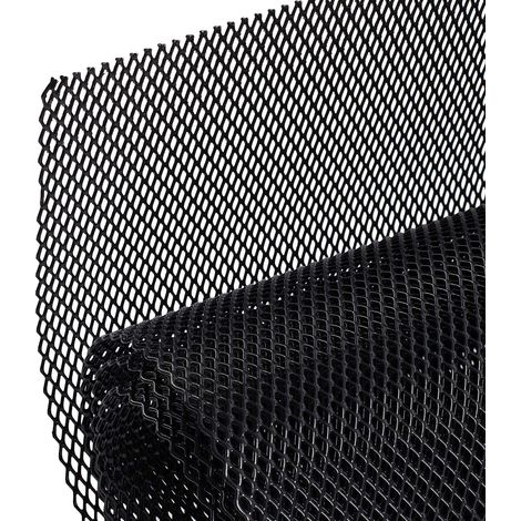120×40cm Noir grille de course, Taille du trou de Losange de 4×8mm, grille en aluminium, universels grille de radiateur de voiture (1/5)