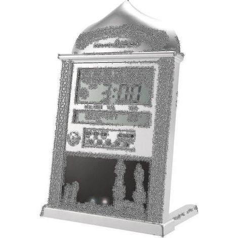 Horloge de prière automatique, horloge de prière murale, horloge islamique musulmane en argent (1/5)