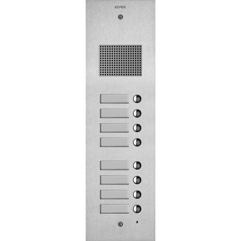 VIMAR - 41508 Placa de audio Steely 2F+ con 8 botones, acero