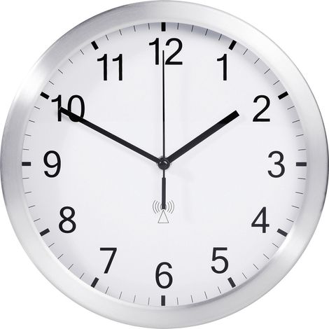 TFA Dostmann 98.1091.02 Funk Wanduhr 25 cm x 40 mm Aluminium (matt) (1/3)