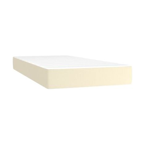 Sommier Snowco, matelas crème, 80 × 200 cm, similicuir, pour chambre, confort quotidien, assemblage rapide (1/5)