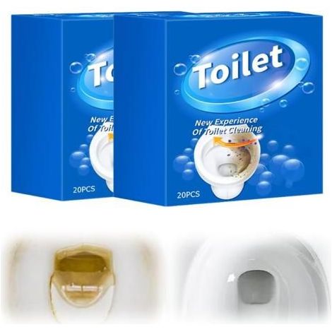 Nettoyant Toilette Extra Fort, Detartrant Wc, 20 Pastilles Nettoyant Wc Surpuissant Tartre, Effervescentes Pour Toilettes,2 boîtes (1/5)