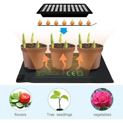 Tapis Chauffant pour Plantes Reptile Plant Electronique Tapis Chauffant Plaque Chauffante Terrarium Coussin de Chauffage hydroponique imperméable pour l'usine de Reptile de Graine（24 × 52cm) (1/5)