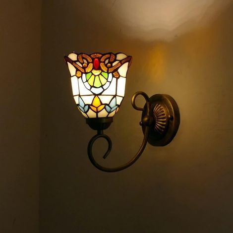 Applicable Applique de Style, Éclairage créatif Mural, Lampe Murale décorative en Verre tachée, Vintage Base Light, pour Les Enfants Room Bedroom Restaurant (G) (1/5)