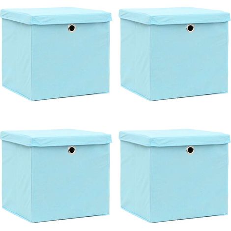Cajas de almacenaje con tapas 4 uds azul bebé 28x28x28 cm vidaXL