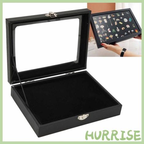 Garosa Vitrine d'épingles Pin Display Case Orderly Storage Transparent Dustproof Black Badge Storage Box bijoux S (1/4)