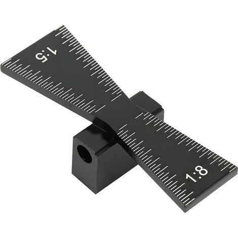 Dovetail Marking, Dovetail Guide Tool, Dovetail Marking Gauge, Aluminum Wood Joint Gauge Tool with Clear Scale, for Furniture, Factory (Black) (1/5)