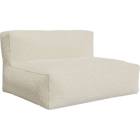 Canapé 2 places en tissu bouclette blanc cassé NOUMARA (1/5)