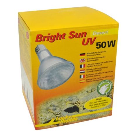 Lucky Reptile Bright Sun UV Desert, Lampada ad alogenuri Metallici per Attacco E27Â con Raggi UVA e UVB (1/4)