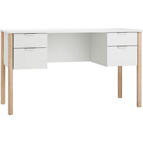 Scrivania a 4 cassetti Pinio Miloo Bianco (1/3)