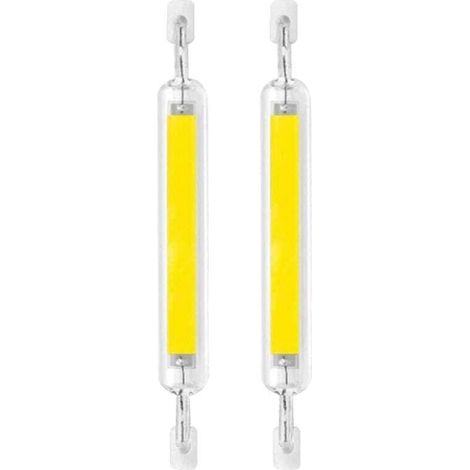 Pack de de 2 ampoules LED R7s 10 W 118 mm à intensité variable, XU, Double culot, Halogène 80 W, 120 V, Type J, Projecteur R7s 6 000 K, éclairage paysager, Blanc froid, 118 mm - KZQ (1/4)