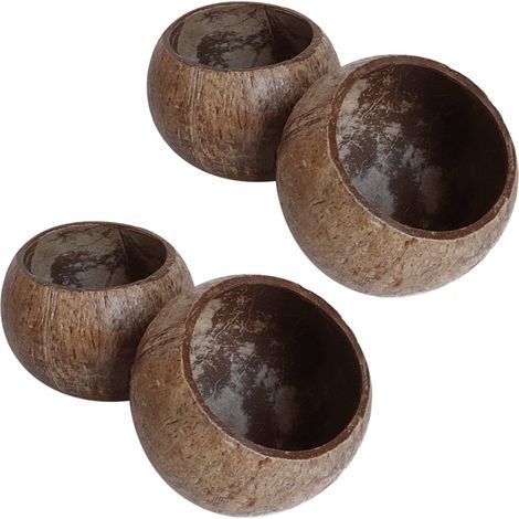 Lot von 4 Bols en Noix de Coco Natural, Écologique, für Salat, Dekoration oder Küche (1/5)