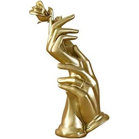 Dekorative Skulptur – Harzhände – 10 x 30 cm – Vergoldet – Rutschfest