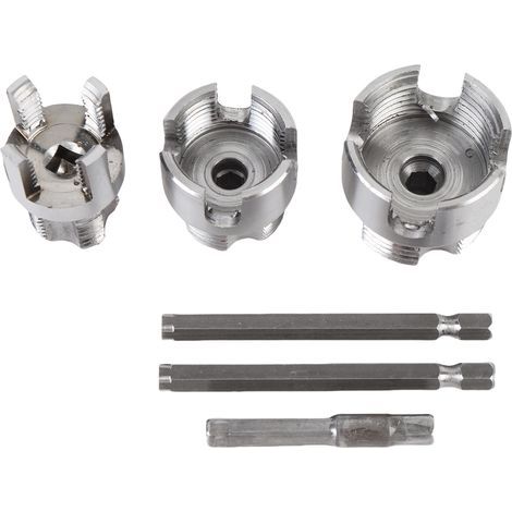 Asixxsix Utensile integrato per filettatura interna ed esterna di tubi, utensile per taglio filettature per trapano elettrico, attacco esagonale da 1/4" G1/2 G3/4 G1, utensile per idraulica (1/5)