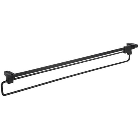 Tringle à vêtements extensible standard 500 mm noire – tringle télescopique à fixation supérieure avec extension fluide et système de roulement antidérapant (1/5)