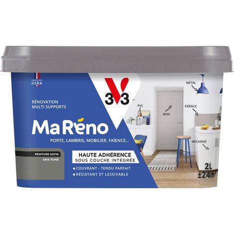 Peinture Réno Perfection® Multi-supports MA RENO V33 Gris fumé satin 2L