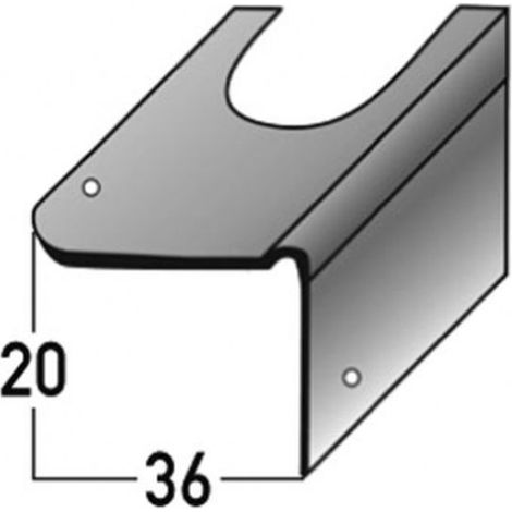 Reparaturwinkel für Treppensanierung, für Betontreppen, verzinkter Stahl, 20 mm Nase, inkl. Befestigungszubehör-1000 (1/2)