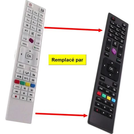 HITACHI, TELECOMMANDE TV RC4876 BLANCHE remplacée par noire (1/2)